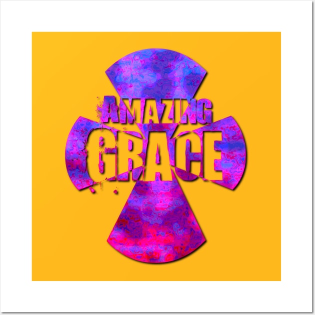 Amazing Grace Cross Wall Art by AlondraHanley